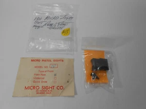 1911 S MICRO PISTOL SIGHT MODEL 1P Adjustable Rear & Separated Front SIGHTS NOS - Picture 1 of 3