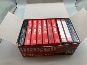 Maxell UR 90 Minute Blank Cassette Tapes Normal Bias Type lot of 9 plus 1 sony - Picture 1 of 3