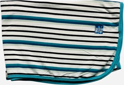 Pantalones KicKee Blanco Azul Teal Negro Verde Manta de Bambú a Rayas, 28"x40" Foto 1 de 2