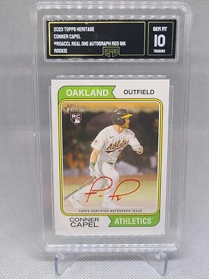 2023 Heritage Conner Capel - Real One Autographs Special Edition Red Ink GMA 10 - Image 1 of 2
