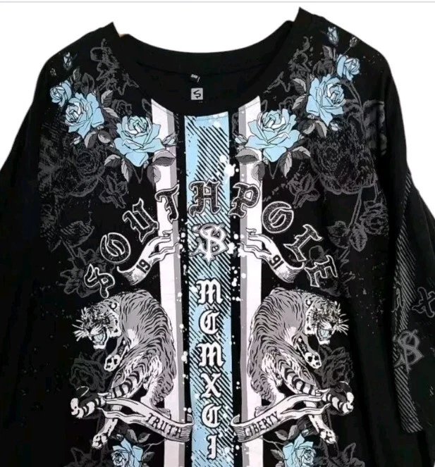 South Pole Graphic Black T-shirt Truth & Liberty Tigers Men's Size 5XB - Image 1 of 4