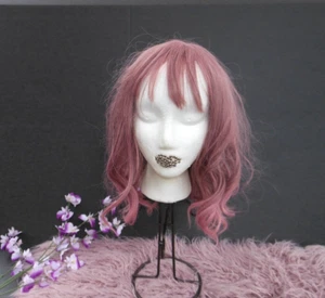 16" MAUVE PINK SYNTHETIC WAVY WIG ~ OPEN PACKAGE - Foto 1 di 7