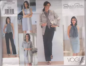 2664 VOGUE Oscar de la Renta - CHAQUETA VESTIDO TOP PANTALONES FALDA Y BUFANDA - Talla 6/8/10 - Imagen 1 de 2
