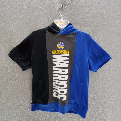 Gold State Warriors Boys Sweater Large Blue Hoodie Stephen Curry Short Sleeve Cover