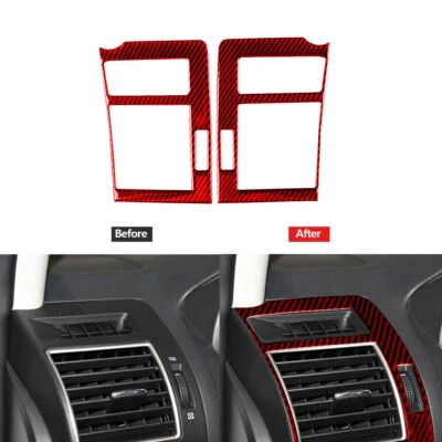 Tampa de saída de ventilação de fibra de carbono vermelha para Toyota Land Cruiser Prado 10-18 acabamento - Imagem 1 de 4