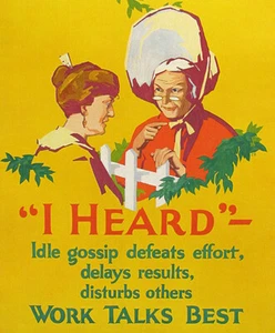 I Heard - Gossip - Work Talks - 1929 - Motivational Poster - Picture 1 of 1