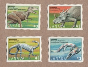 VIDA PREHISTÓRICA = DINOSAURIOS = Canadá 1993 #1495-1498 MNH Juego completo de 4 - Imagen 1 de 1