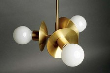 The Triad Pendant 3 Light Mid Century Brass Sputnik chandelier light Fixture