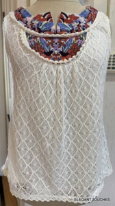 Anthropologie Akemi + Kin Womens Top XS White Lace Crochet Sleeveless Boho Tank - Picture 1 of 9