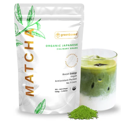 100% Pure Organic Matcha Green Tea Powder Macha Lattes Te Verde Organico - Image 1 of 4