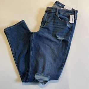 Old Navy Womens Power Slim Straight Mid Rise Jeans Blue Medium Wash Size 8 NWT - Picture 1 of 10
