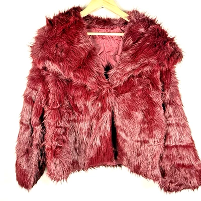 Chaqueta Bomber Katch Me Piel Sintética Borgoña Talla XL Festival Glam Mob Esposa NUEVA Foto 1 de 4