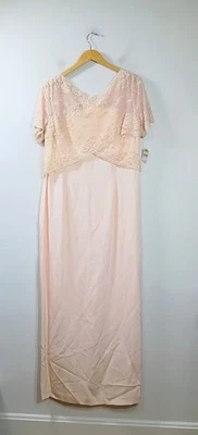 NUEVO Vestido Talbot's Rosa Seda Con Cuentas Para Mujer 18 $228 Madre De Novia Formal Foto 1 de 4