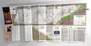 Tennessee US Travel Map 1996- 200th Birthday Road Tourism Map 17" x 38" Vintage - Picture 1 of 5