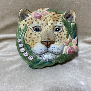 Fitz & Floyd Classics Serengeti Exotic Tiger Leopard Cat Covered Trinket Dish  - Picture 1 of 10
