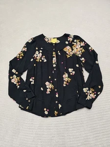 Anthropologie Maeve Shirt Damen Small Blumendruck Knopfleiste - Bild 1 von 7