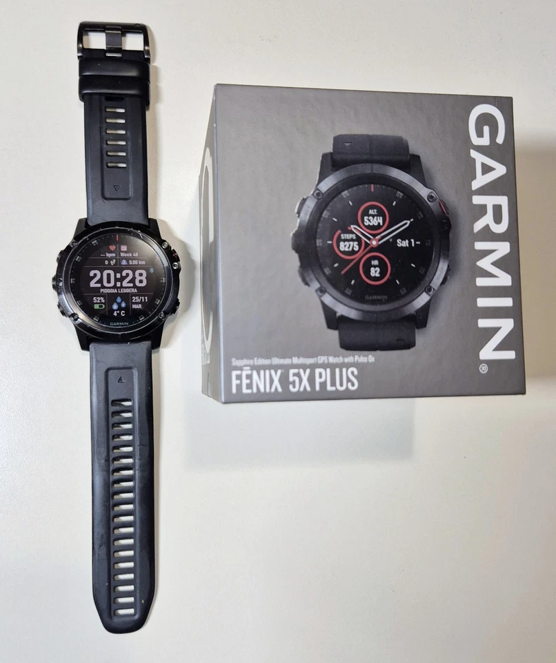 Garmin fenix 5X Plus Sapphire 51mm Cassa Polimero Nera, Cinturino Silicone Nero, - Immagine 1 di 4