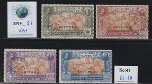 ZNV_57. COLONIAS ITALIANAS: ERITREA. Juego PROPAGANDA FIDE 1923. Scott 65-68. Usado - Imagen 1 de 1
