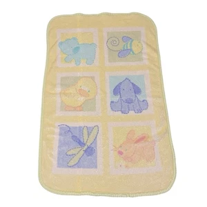 Vintage Carters Tykes flauschige gelb blau Babydecke Biene Ente Welpe Bär Hase - Bild 1 von 10