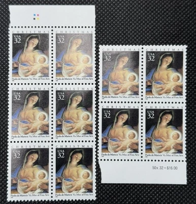 Scott#3107 Madonna & Child Christmas  Strip Of 6 & 4, 10 32 Cent Stamps - Image 1 of 4