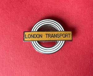 Vintage London Transport gelb Emaille Revers Abzeichen Bus Bahn Bahn Busse - Bild 1 von 6