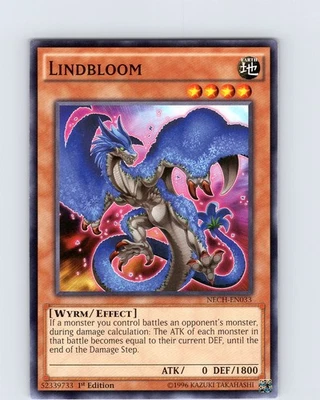 Yu-Gi-Oh TCG Lindbloom NECH-EN033 1st Edition Regular Common Card NM - Image 1 of 2