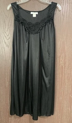 Lati Fashion Nightgown Slip Dress Women XL Black Chemise Romantic Whimsigoth - Image 1 of 4