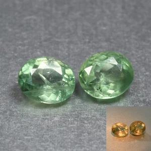 0.94 Ct [2 Pcs Pair] Oval 5 x 4.2 MM Green To Red Color Changing Alexandrite - Picture 1 of 5