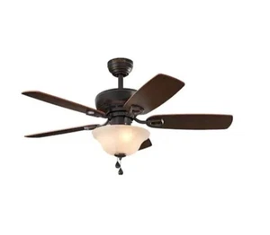 Harbor Breeze Sage Cove 44-in Downrod or Flush Mount Bronze with Toffee/cocoa... - Picture 1 of 8
