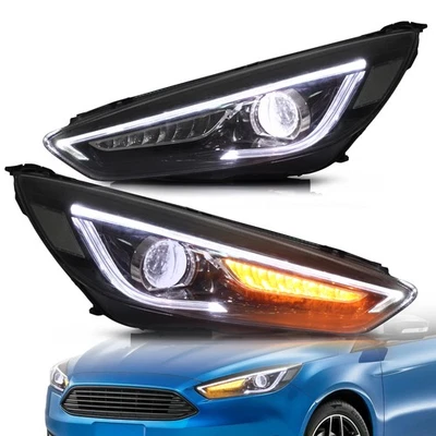 VLAND LED Headlights For 2015-2018 Ford Focus Turn Signal W/Sequence Indicator - image 1 of 4