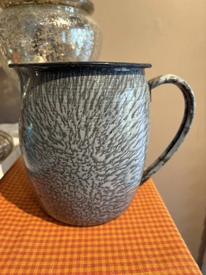 Antique Gray GRANITEWARE Enamel Ware PITCHER - Image 1 of 4