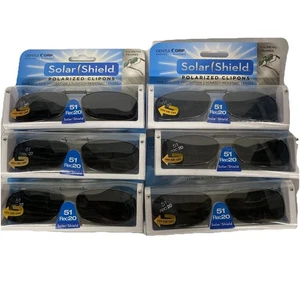Solar Shield Polarized Clip On Sunglasses 51 Rec 20 Full Frame Gray Lens 6 Pairs - Picture 1 of 2