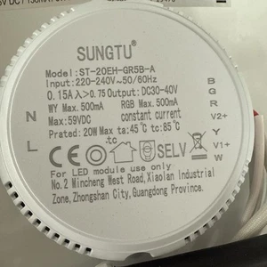 Transformador de repuesto LED SUNGTU ST-20EH-GR5B-A DC30-40Vdc 500mA 20W POWER SUPPLY Driver - Imagen 1 de 2