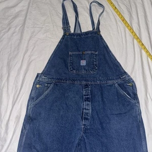 Vtg Pointer Brand Bib Overalls Men's Size 42 x30 Blue Denim Made In USA - Picture 1 of 7