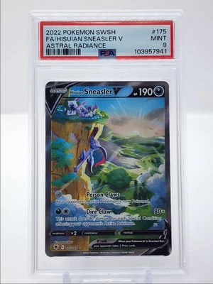 HISUIAN SNEASLER V 2022 POKEMON ASTRAL RADIANCE ULTRA RARE 175/189 PSA 9 Q3627 - Image 1 of 2