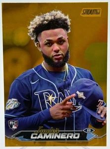 Junior Caminero 2024 Topps Stadium Club Gold Foil Parallel Rookie RC SP RAYS - Picture 1 of 2