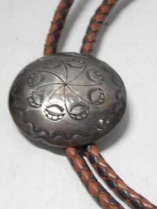 VINTAGE NAVAJO INDIAN FRED HARVEY STERLING SILVER BOLO - MINT GIFT ! - Picture 1 of 4