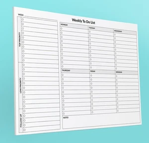 A4 Weekly Desk Planner/To Do List - 52 Tear-Off Sheets - Picture 1 of 5