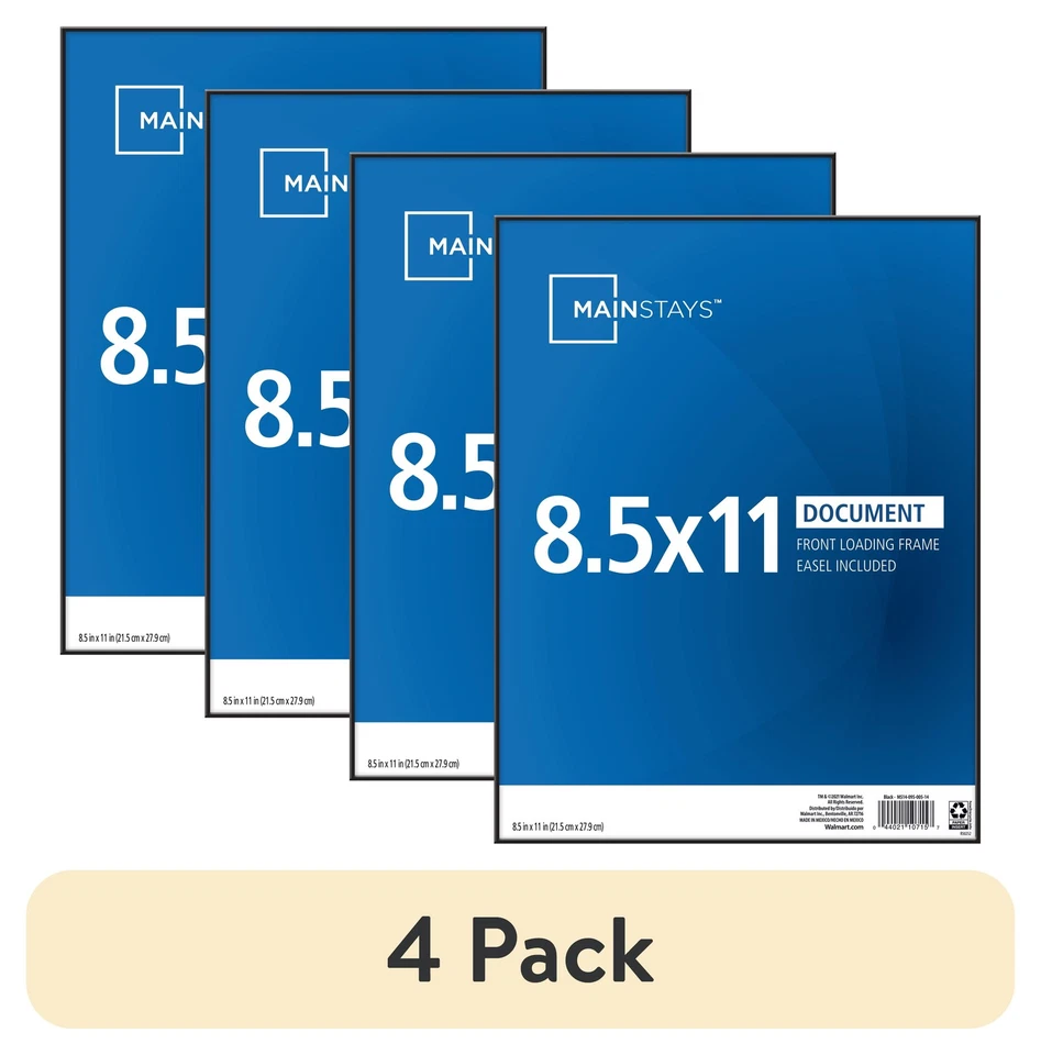 Mainstays 8.5 X 11 Document Format Frame Black Set of 3