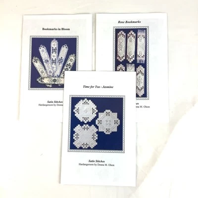 Crochet Project Booklets Lot Of 3 Satin Stitches Embroidery Sewing Bookmarks - Image 1 of 4