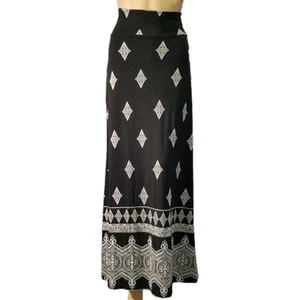 Maxirock Damen Charlotte Russe schwarz weiß bedruckt Größe S - Bild 1 von 12