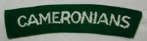 WW2 CAMERONIANS (SCOTTISH RIFLES) GREEN CLOTH SHOULDER TITLE PATCH BADGE GENUINE - Picture 1 of 2