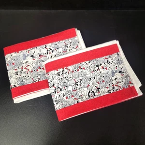 2 Dog Lovers Pillowcases Standard/Queen Sized White and Red Cotton NWOT - Picture 1 of 4