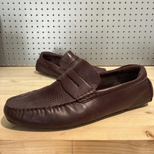 Cole Haan Grand Os Shoes Men’s 10M Loafers Leather Driving Mocs Slip on Maroon - Picture 1 of 9