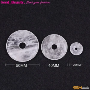 Natural Amethyst Quartz Stone Circle Donuts Beads Pendant/GUASHA Jewelry Making - Picture 1 of 299