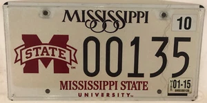 NIEDRIG #135 MISSISSIPPI STATE University Nummernschild Bully Bulldogs MSU Dudy MS - Bild 1 von 12