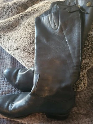 SAM EDELMAN Womens 8.5 Penny Black Leather Tall Equestrian Riding Boots $190 - Image 1 of 4