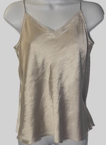 Blusa sin mangas GRADE & COLLECT Champagne satinado camisola mujer talla pequeña nueva con etiquetas - Imagen 1 de 9