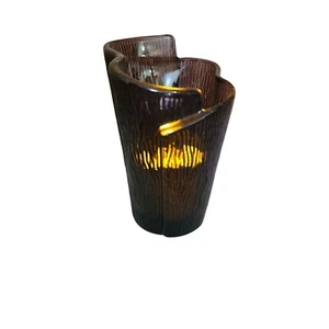 Partylite Wrapped Bark Votive Candleholder vase 5" island flavor Sabor Isleno - Picture 1 of 9