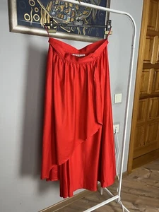 RARE! YSL Saint Laurent Variation VTG Red Long Wrap Skirt Size ~29 (29" waist) - Picture 1 of 11